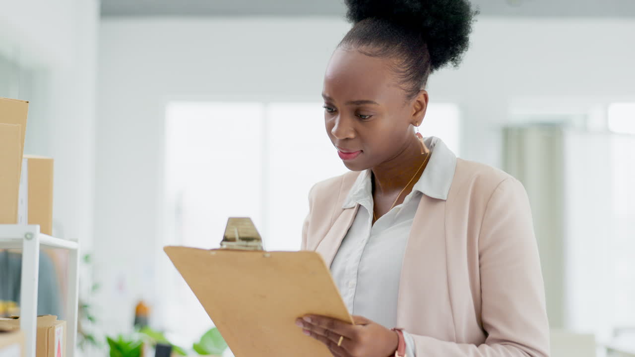 Black woman, logistics and checking boxes