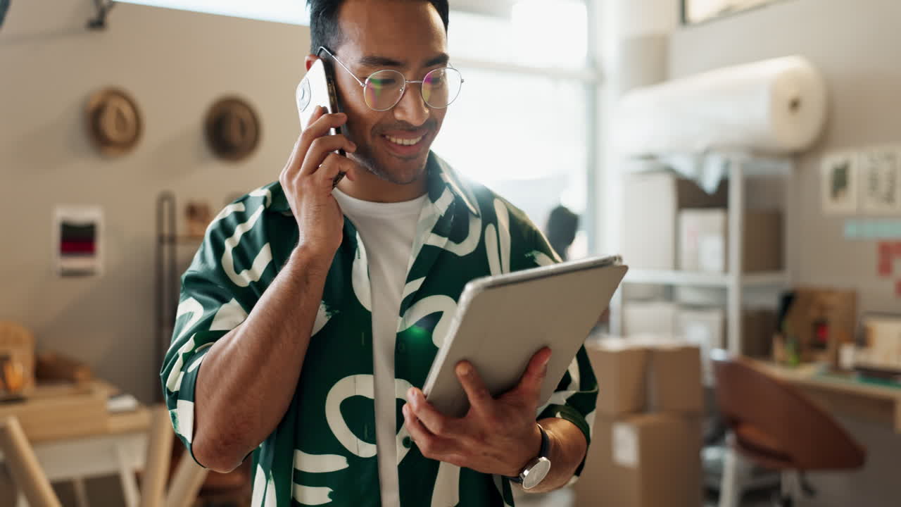 Onlinebutik, telefonopkald og tablet