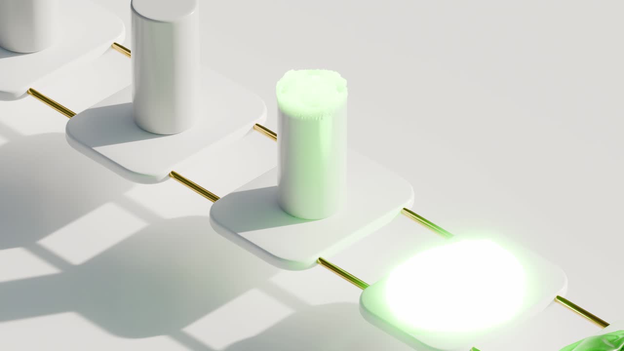 미니멀한 기하학적 디자인과 반이는 물체