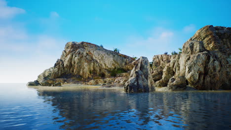isla tropical rocosa en el océano
