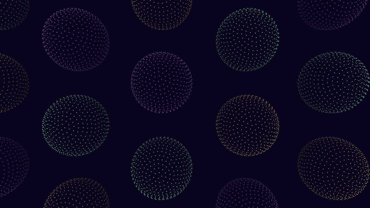Vibrant and overlapping circle pattern on black background