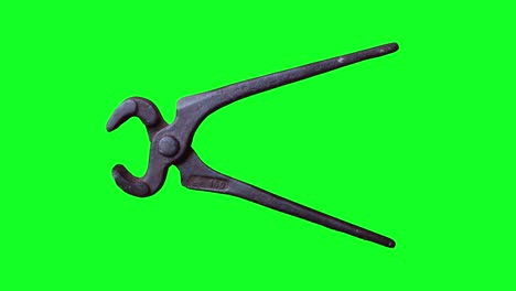 old used plier hand tool, loop stop motion animation chroma key, graphic source element