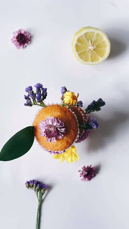 floral cupcakes with lemon