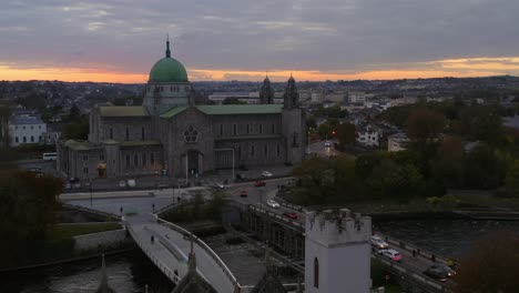 galway cathedral at golden hour with the galway abbey on shot