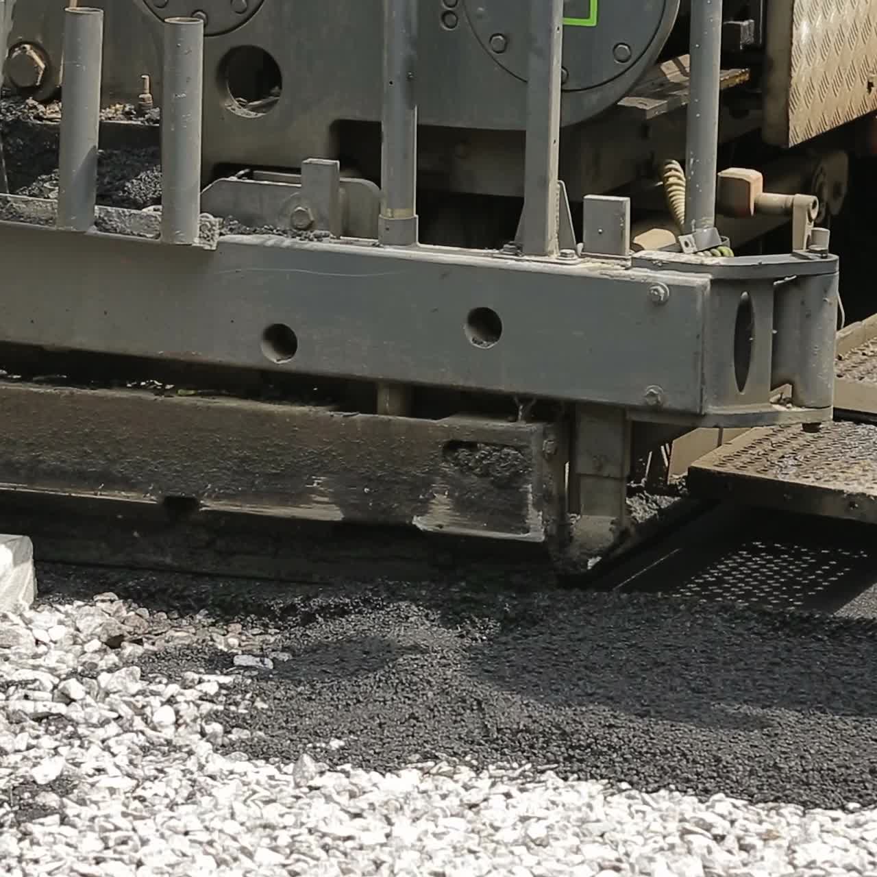 Road Roller At Road Construction Site