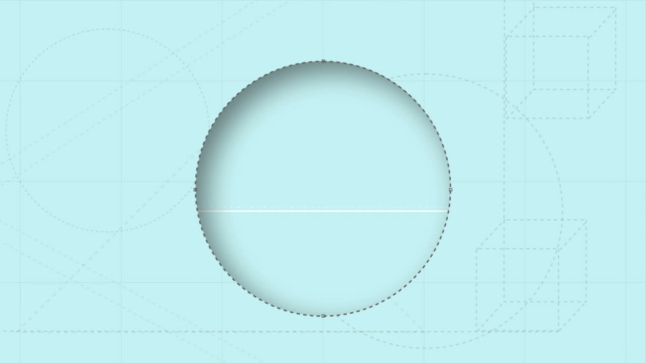 Digitally generated video of pen nib drawing circle