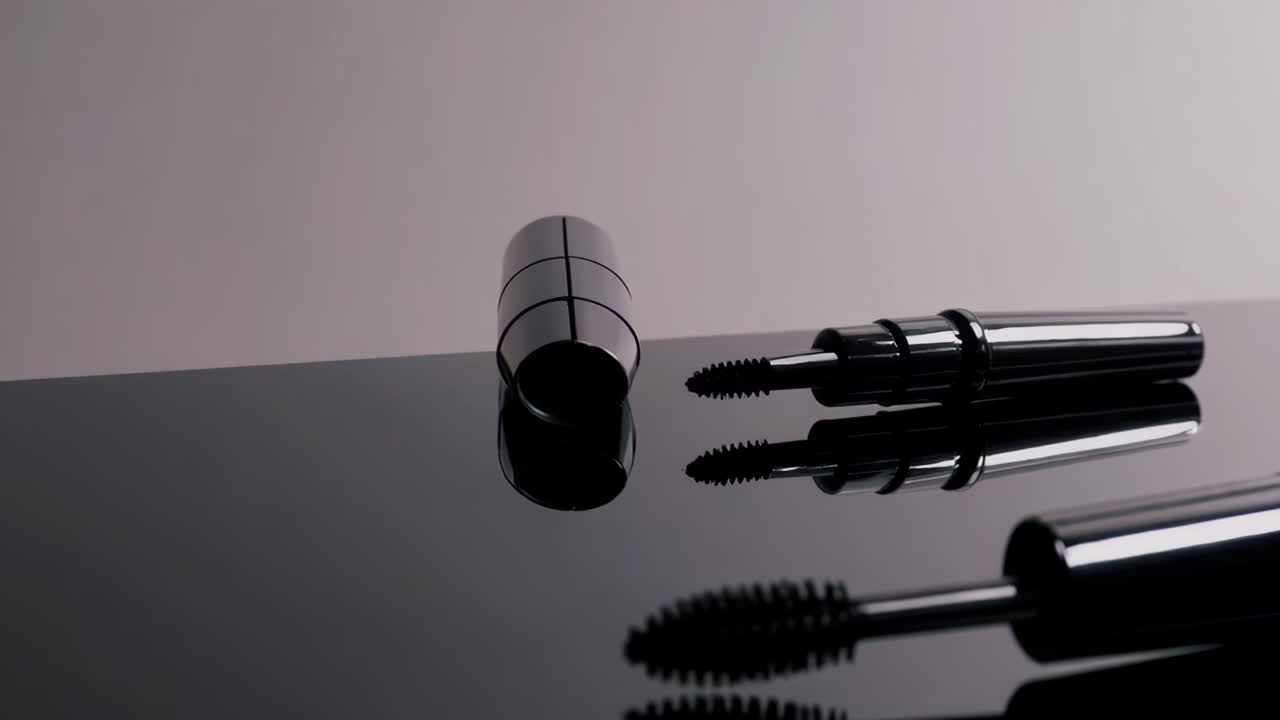 High-End Black Mascara and Container