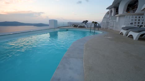 infinity pool with a view at sunset