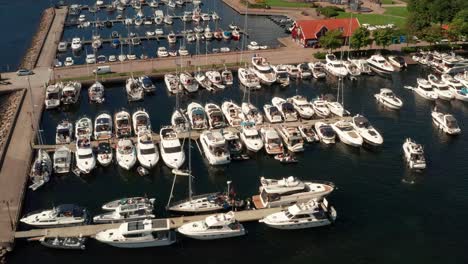 Boats-in-the-harbour-of-Kristiansand-in-Norway