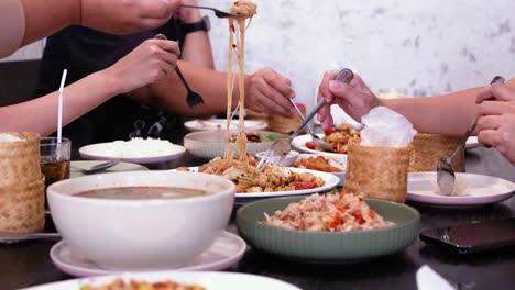 friends sharing a meal at a table