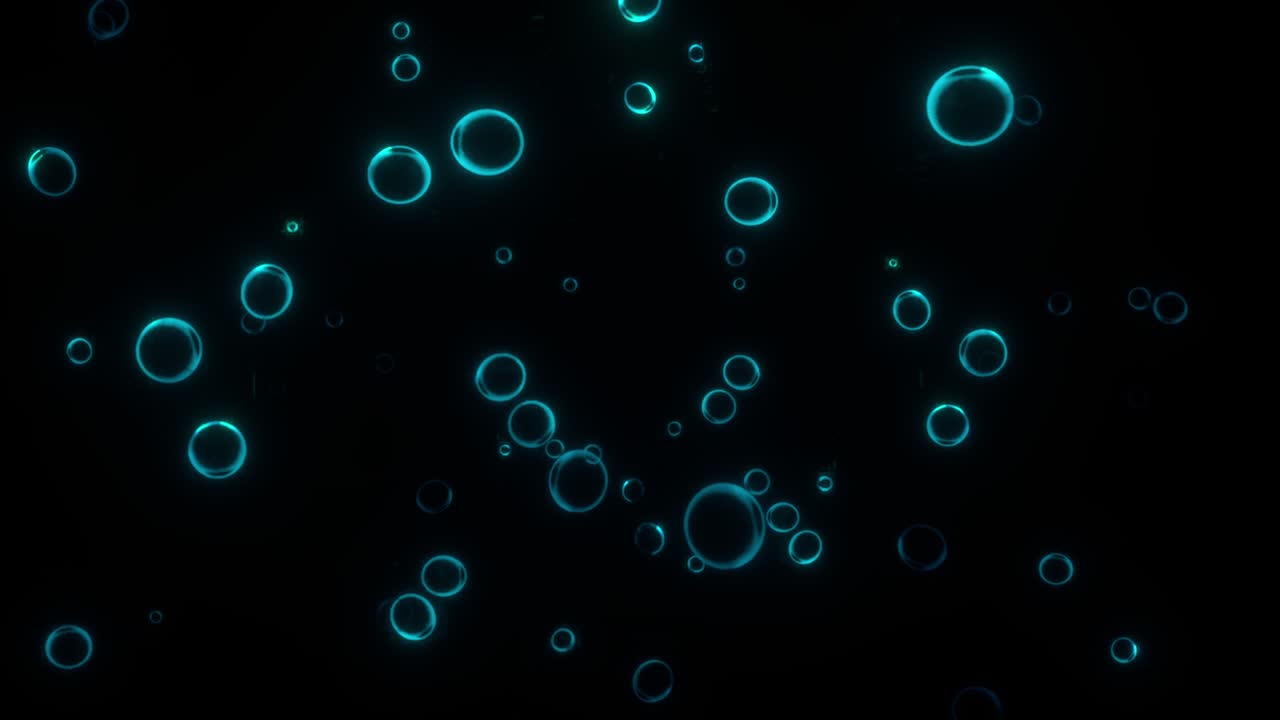 Round bubbles floating in space