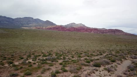 Aerial-flying-toward-Red-Rock-Canyon-in-Nevada