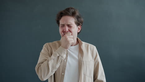 man yawning