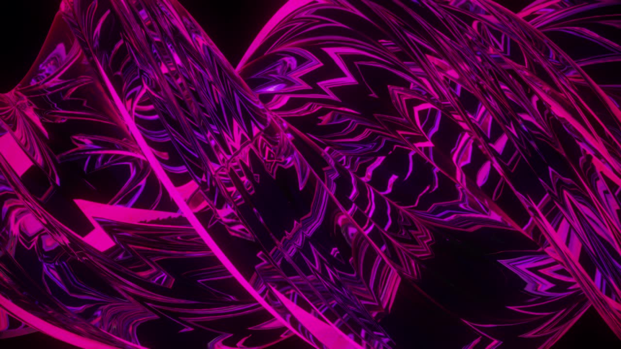 abstracto 3d magenta formación de forma translúcida bucle giratorio