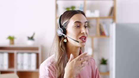 Business-woman,-call-center