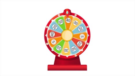 wheel of fortune animated footage, colorful spinning fortune wheel. realistic roulette design for lottery