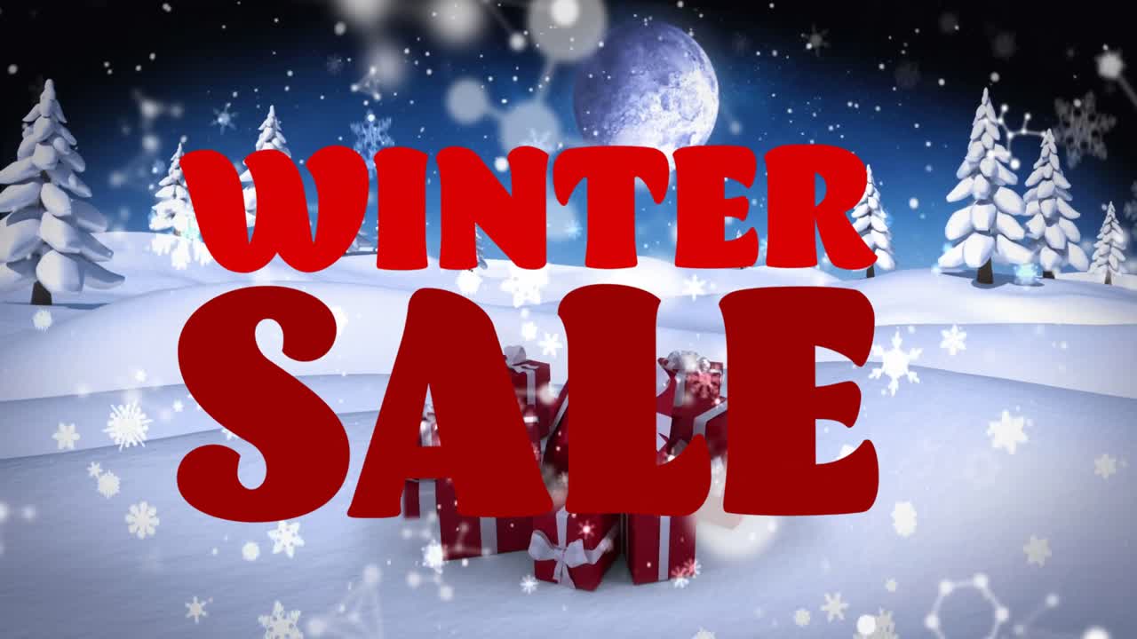 venta de invierno sobre el paisaje nevado.