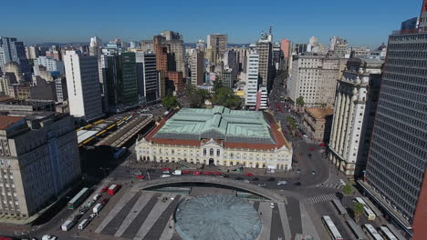 mercado público en porto alegre, 4k, aéreo