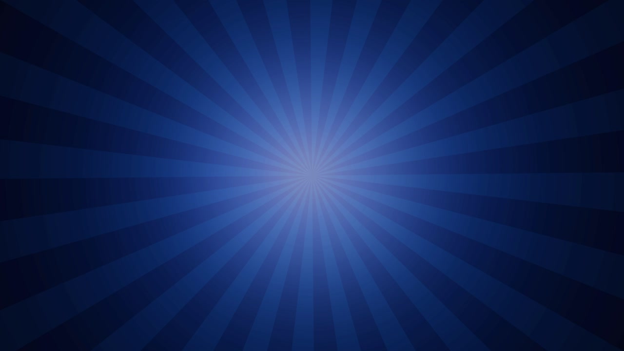 estallido de luz azul giratorio en un fondo azul oscuro - haces de luz desde el centro, fondo retro