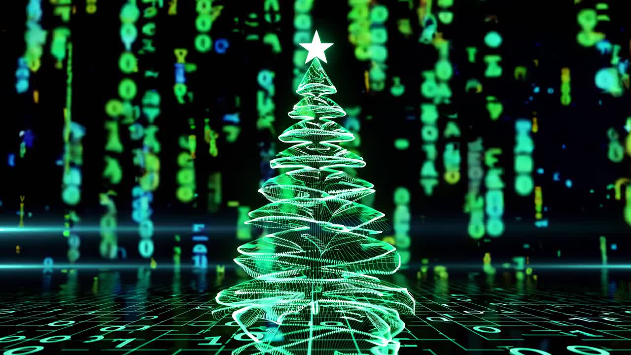 Abstract Digital Christmas Tree