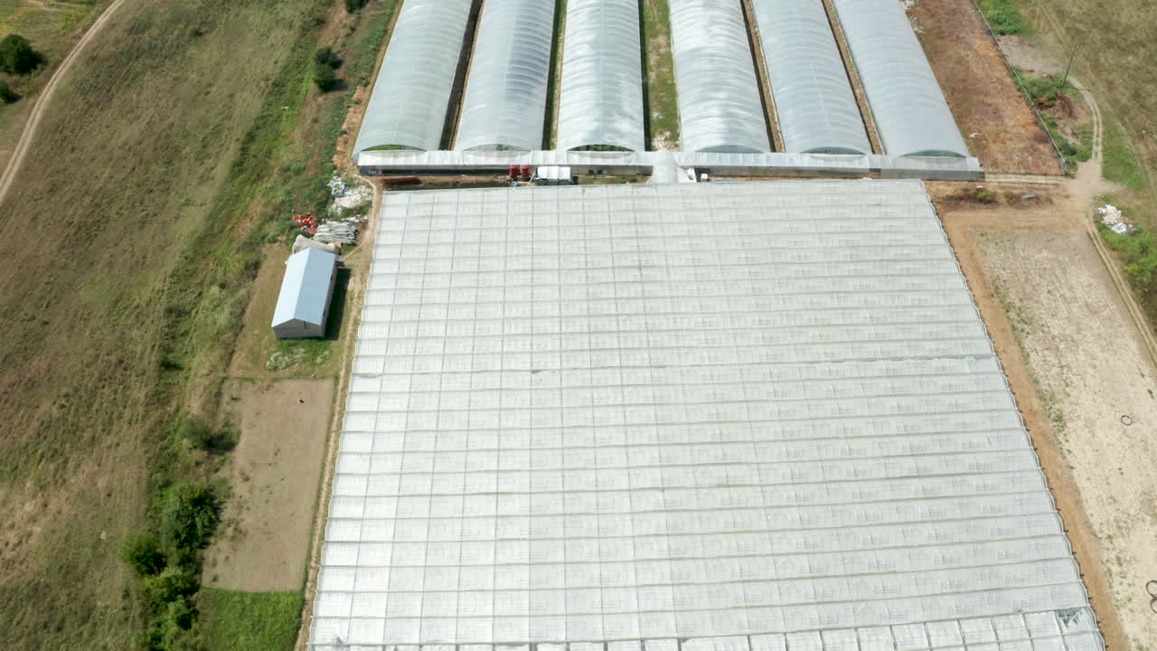 Aerial View of Greenhouses