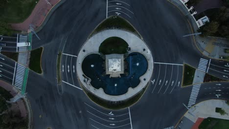 Aerial View of a Monumental Roundabout in a City