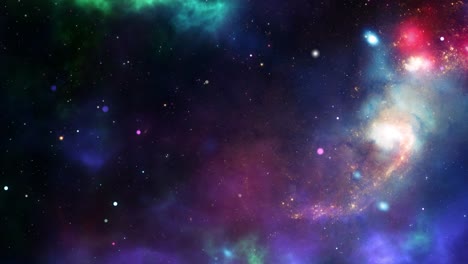 view of colorful nebula in deep space 4k