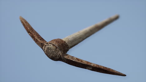 Close-up-of-an-old-rusted-pickaxe-head