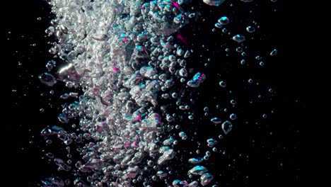 colorful bubbles a black background