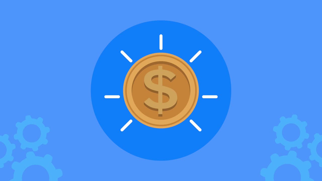 coin money dollar golden animation