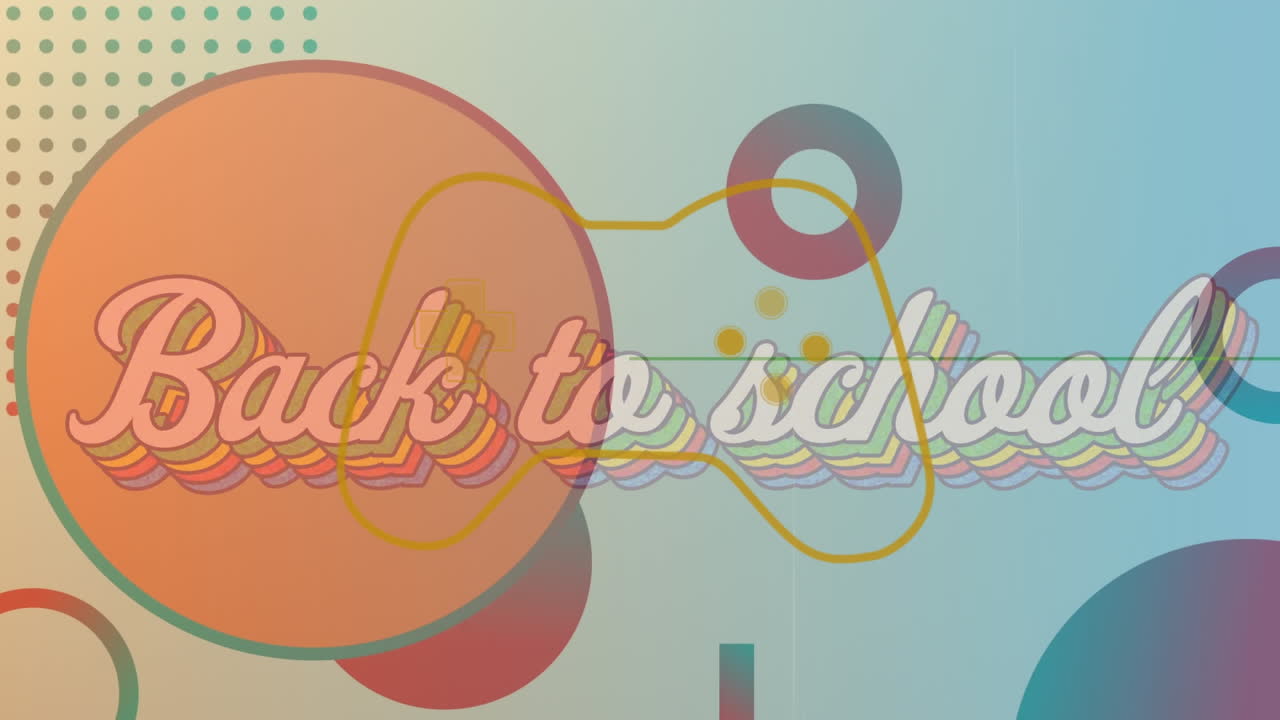 게임 패드와 학교 텍스트로 돌아가는 모양의 애니메이션