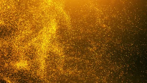 golden particles shining stars dust bokeh glitter awards dust abstract background. futuristic glittering in space on black background.