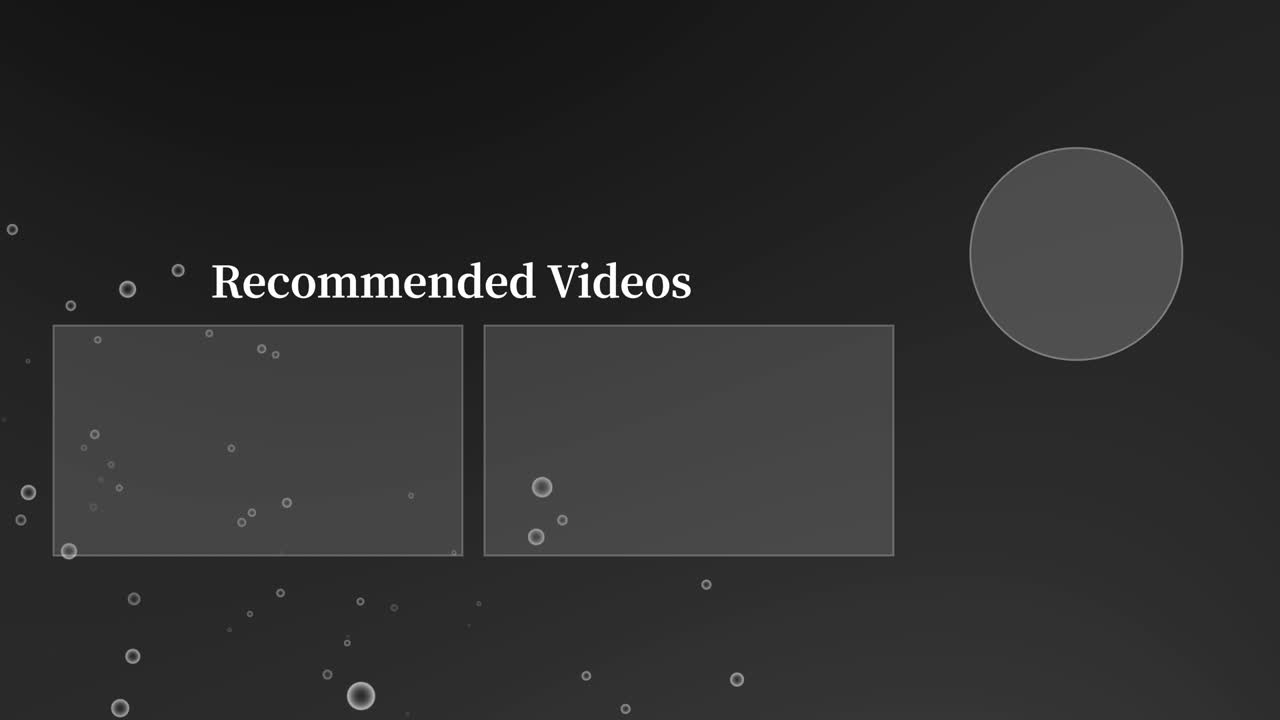 gráficos de movimiento de las burbujas de gradación de partículas de la tarjeta de extremo