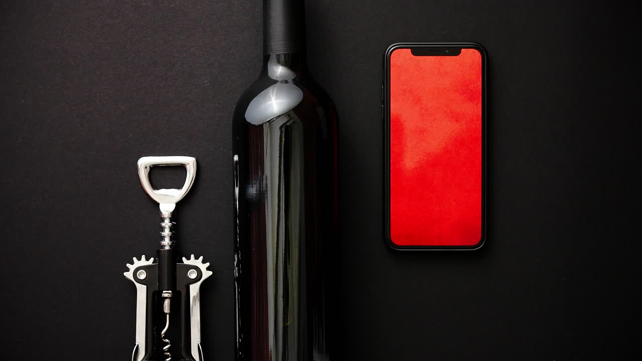 sacacorchos de botella de vino tinto y regalo de navidad en caja