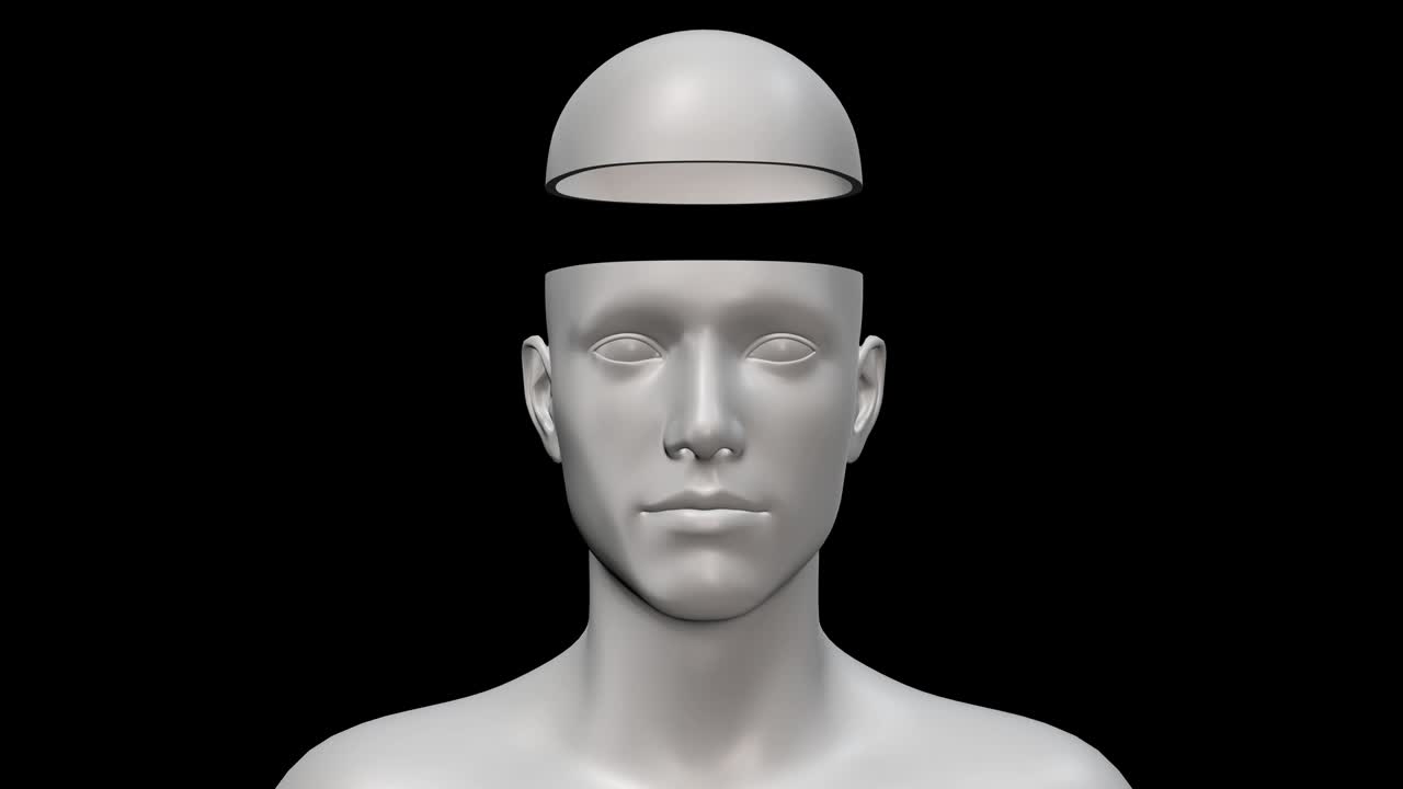 el cuerpo humano blanco es un arte conceptual abstracto en color negro. un personaje 3d realista, hombre o mujer, en un estilo de movimiento moderno creativo. un diseño psicodélico colorido con gráficos mínimos. una animación de bucle de moda brillante.