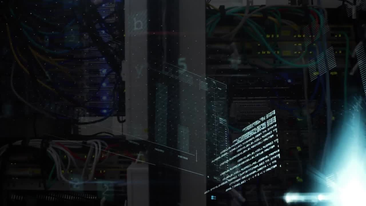 animación del procesamiento de datos y el escaneo en pantalla