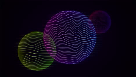 movimiento gráfico círculo de luz de neón. fondo abstracto iluminar objeto ondulado. tecnología animación en bucle sin costuras.