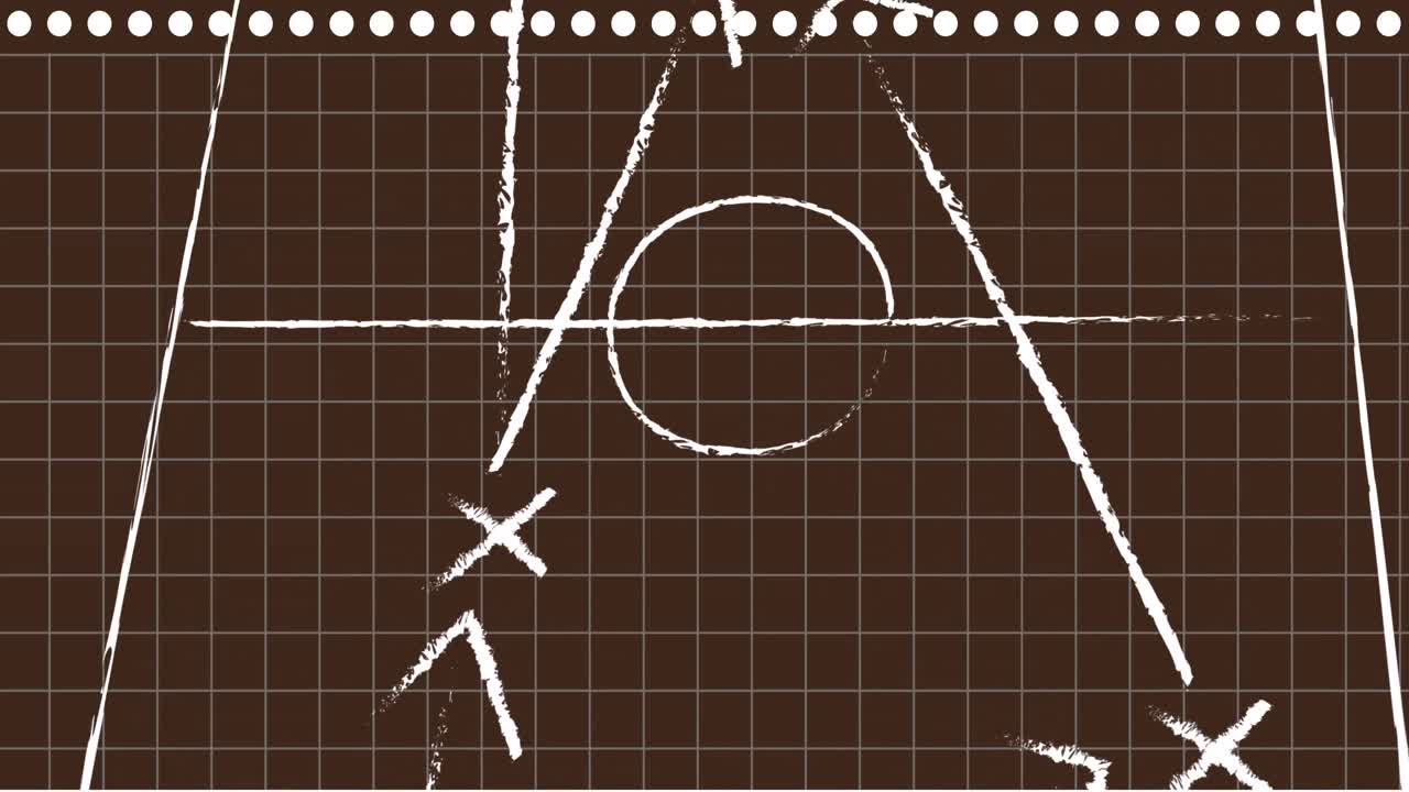 갈색 배경에 게임 계획의 애니메이션.