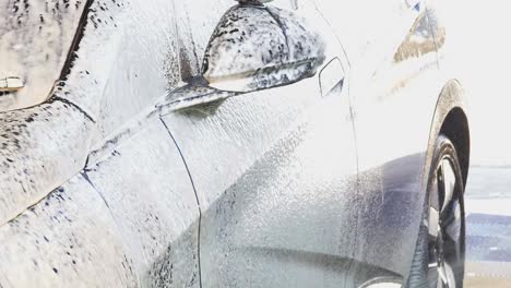car detailing with foam wash