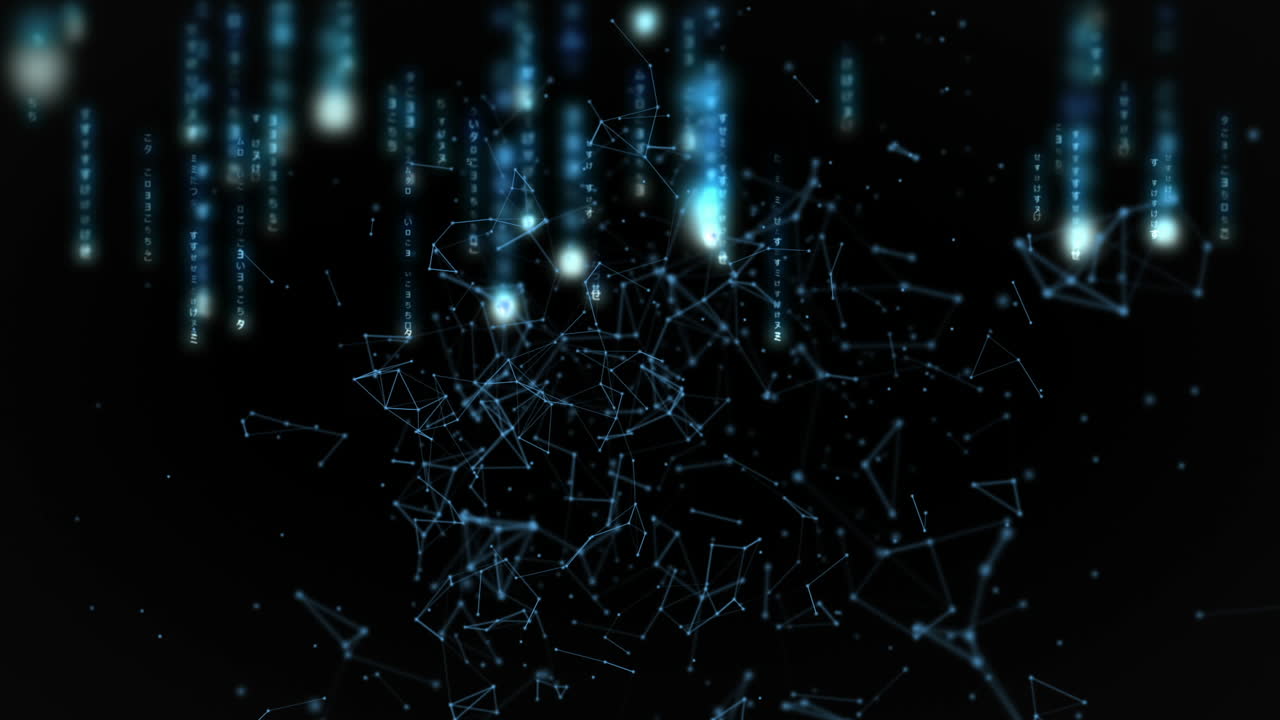 bucle de matriz con puntos y líneas de conexión poligonales