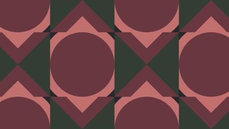 motion graphic seamless loop animation in retro warm color palette. mosaic with geometric animated tiles in vintage flat style