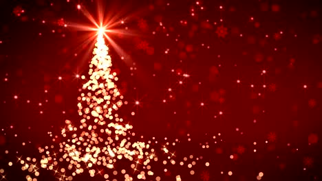 luces rojas que caen árbol de navidad