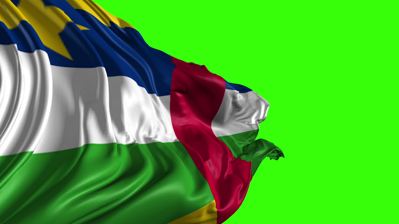 Central African Republic flag on green screen