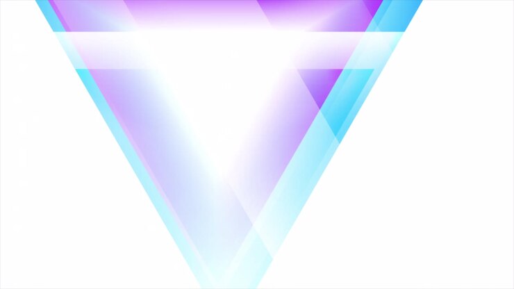 Blue violet geometric tech motion background with glossy triangles