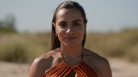 young woman posing on sunny day