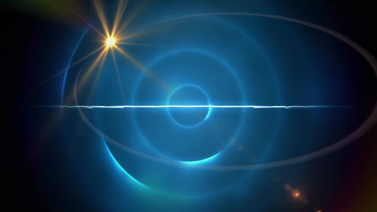 파란색 배경의 나선형 빛 흔적에 대한 빛의 점과 빛의 흔적의 디지털 애니메이션