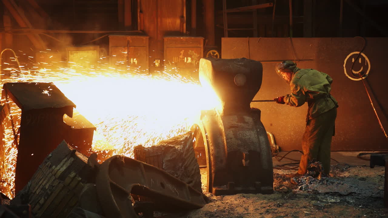 Metalworking Scene in Industrial Facility