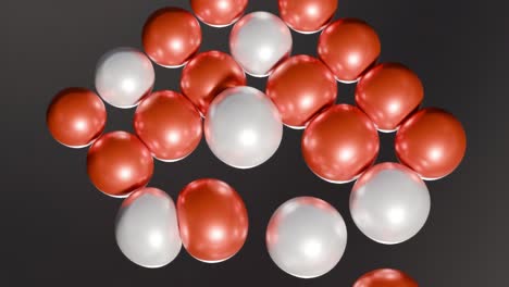 abstract cluster of red and white spheres