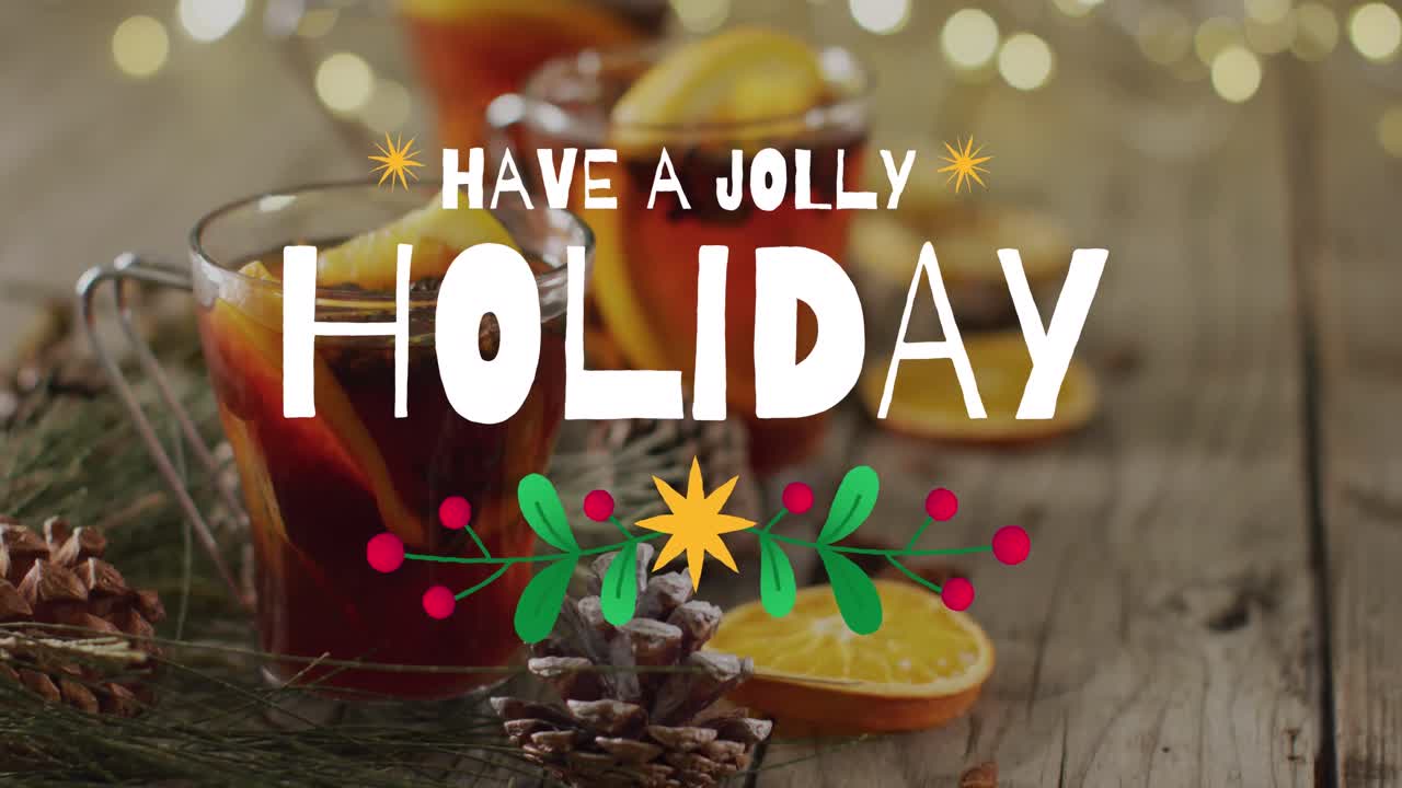 Animation de vœux de Noël sur des décorations de Noël