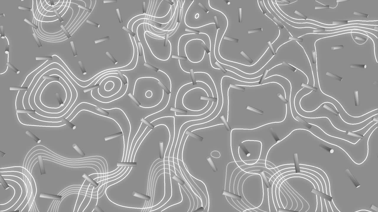 senderos blancos en un fondo gris con un camión azul 3d